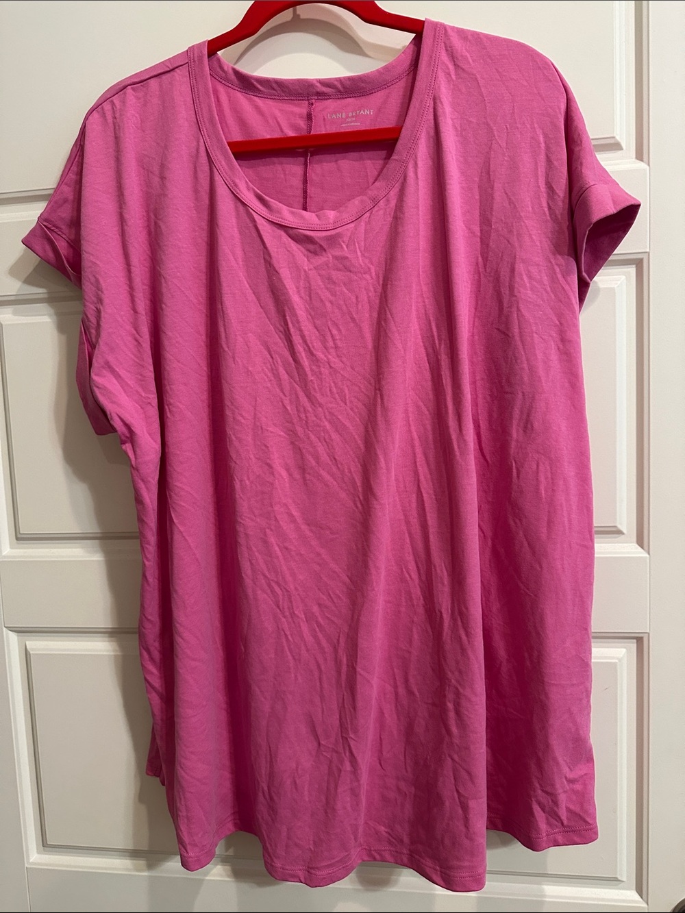 Lane Bryant Hot Pink Short Sleeve Crewneck Tee